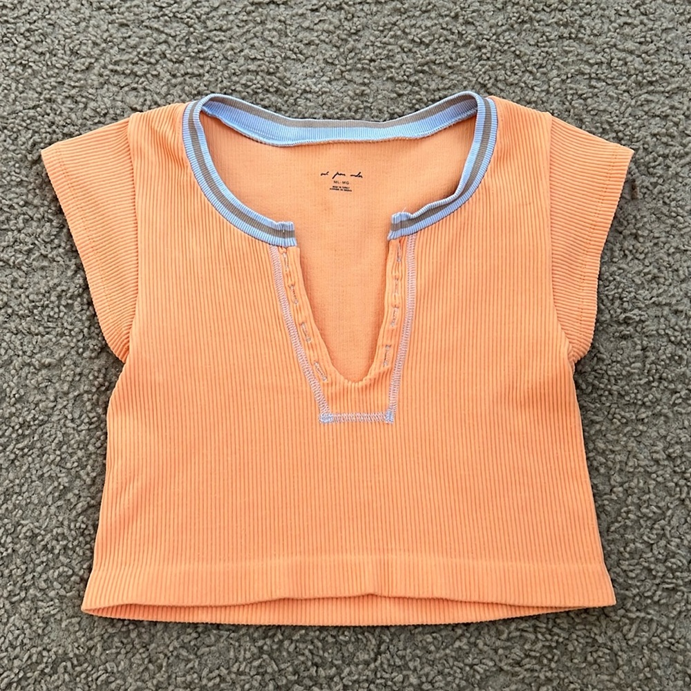 Urban Outfitters Out From Under Orange Go For Gold Seamless Cropped Top Size M/L